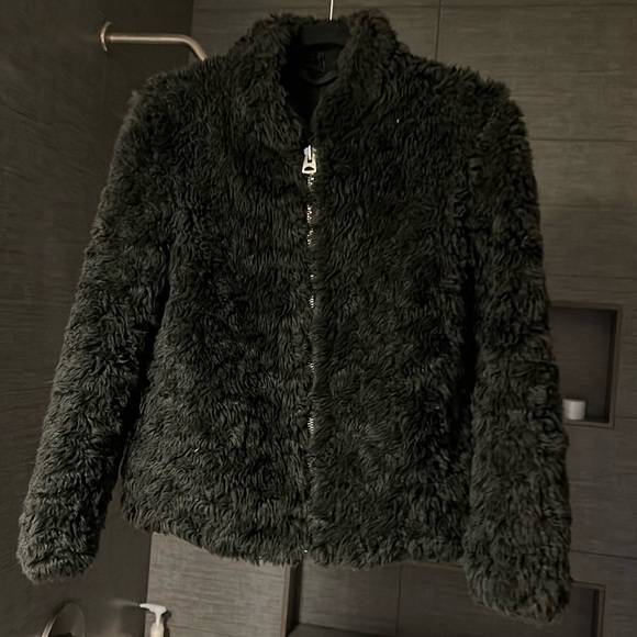 Wilfred free plush bomber faux fur teddy bear jacket - Picture 2 of 2